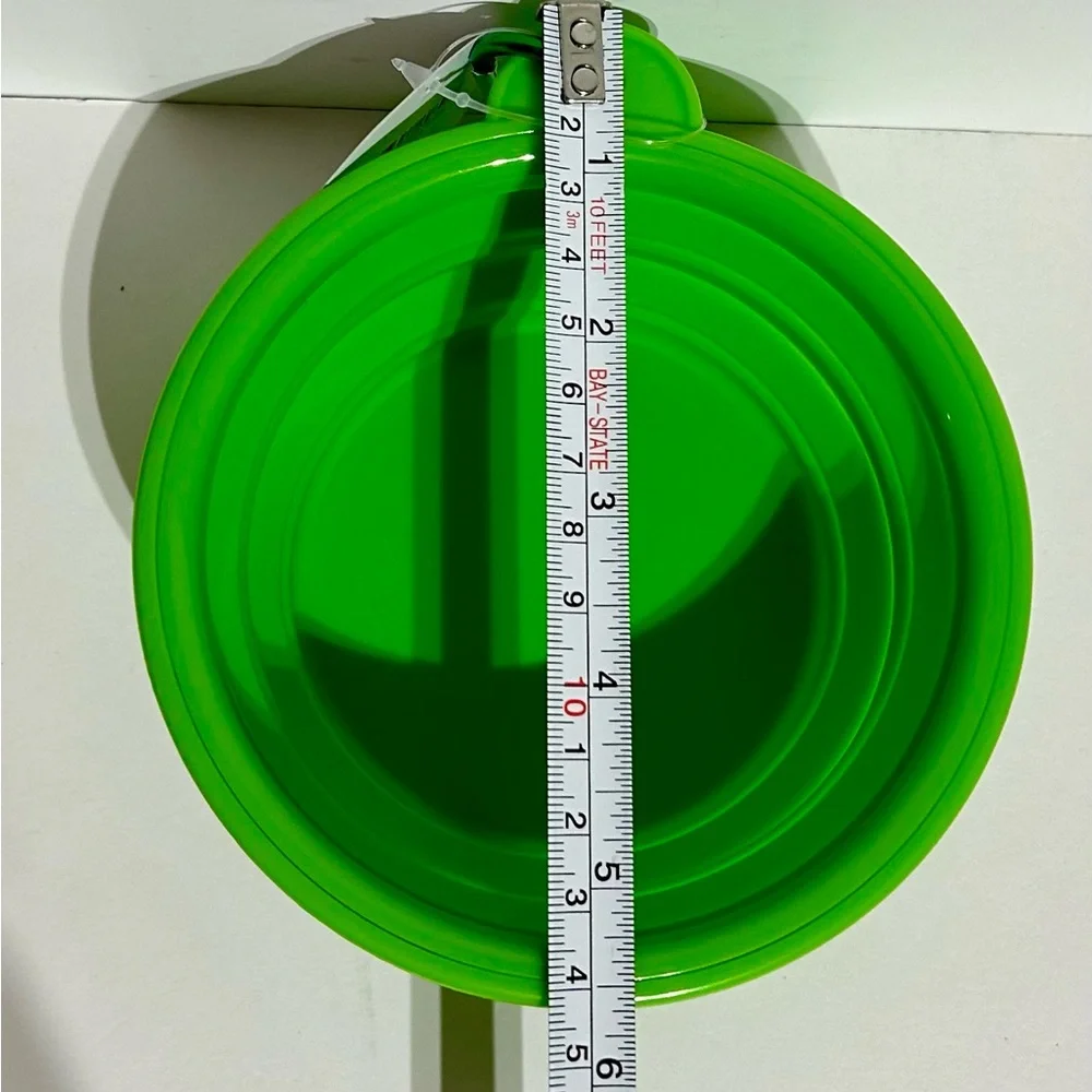 Collapsible Silicone Dog 5” Travel Bowl Dish 12oz Green Bone Pet Portable